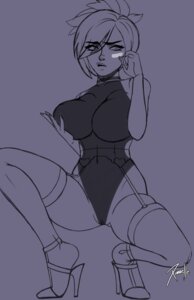 Rating: Questionable Score: 0 Tags: breast_grab embarrassed heart high_heels league_of_legends riven sketch swimsuit thigh_highs xinaelle User: Liru